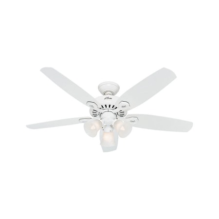 Hunter Hunter Builder Plus 52 in. Snow White White LED Indoor Ceiling Fan 53236